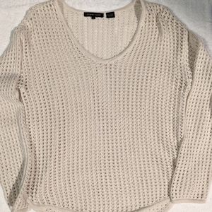 Jeanne Pierre women's small sweater. 100% cotton off white.
